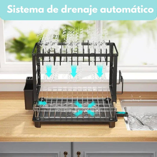 Escurridor de Platos de 2 Niveles con Drenaje de Agua | Envío Gratis