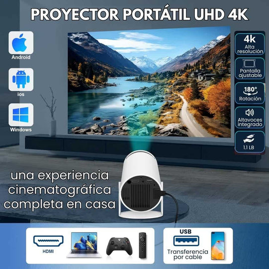 Proyector Portátil 4k + Altavoces Integrado | Envío Gratis